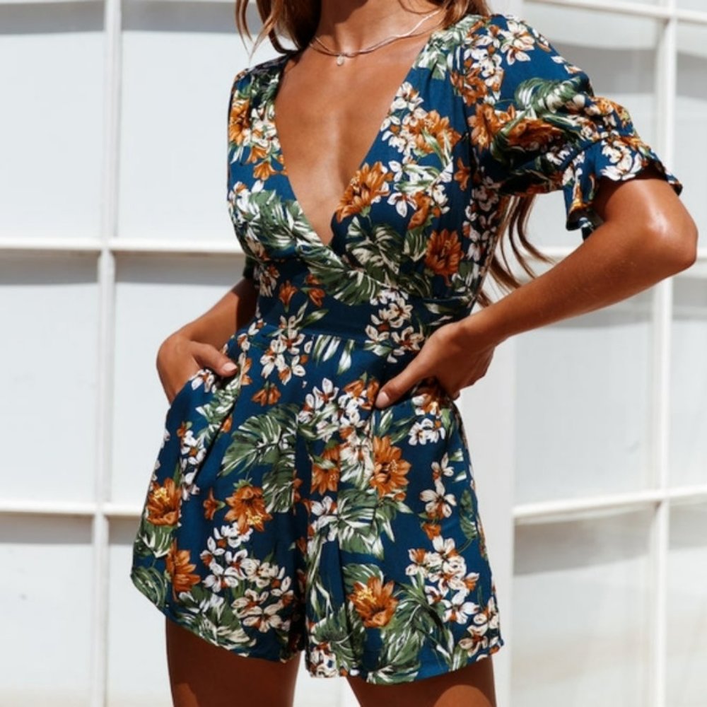 Here Comes The Sun Hawaiian Tropical Romper Onesie Playsuit